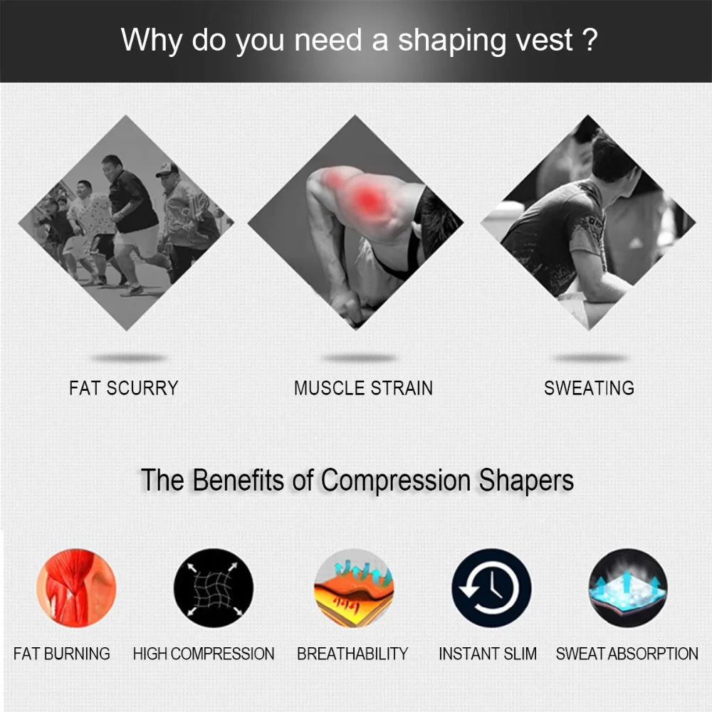 Men's Compression Shirt Slimming Body Shaper – Tummy Control & Posture Support