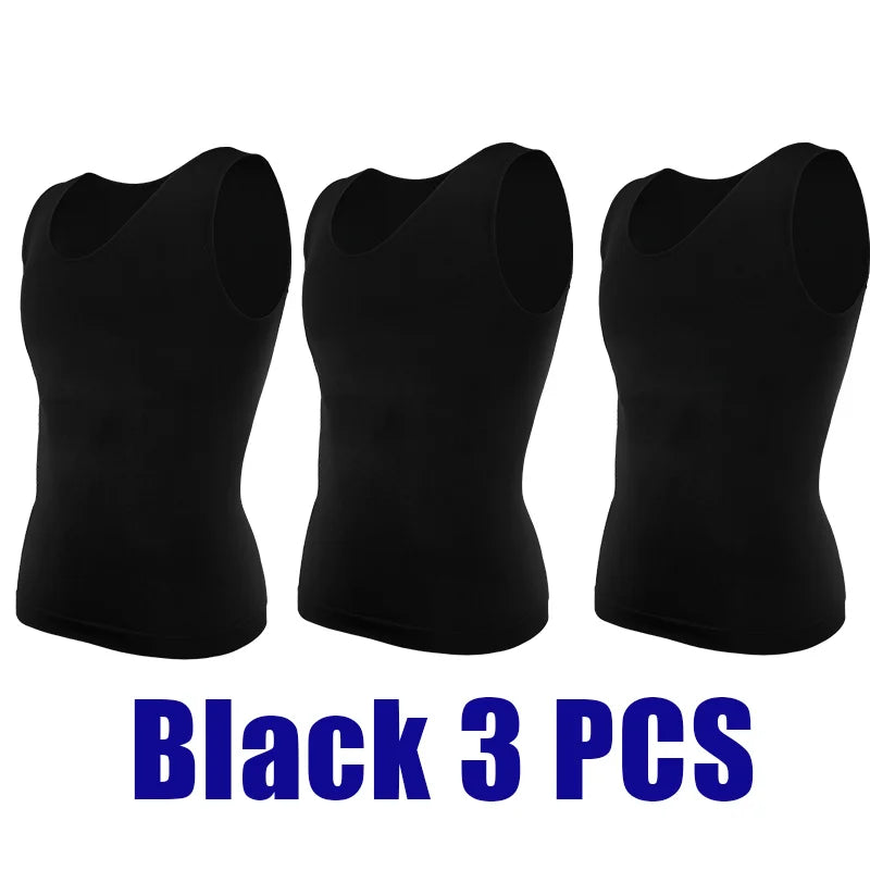 Men's Compression Shirt – Tummy Control Shapewear Slimming Vest for Waist & Abdomen Support