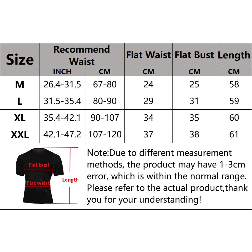 Men's Compression Shirt Slimming Body Shaper – Tummy Control & Posture Support