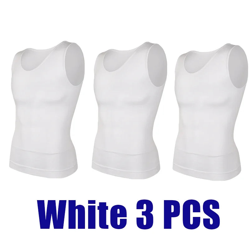 Men's Compression Shirt – Tummy Control Shapewear Slimming Vest for Waist & Abdomen Support