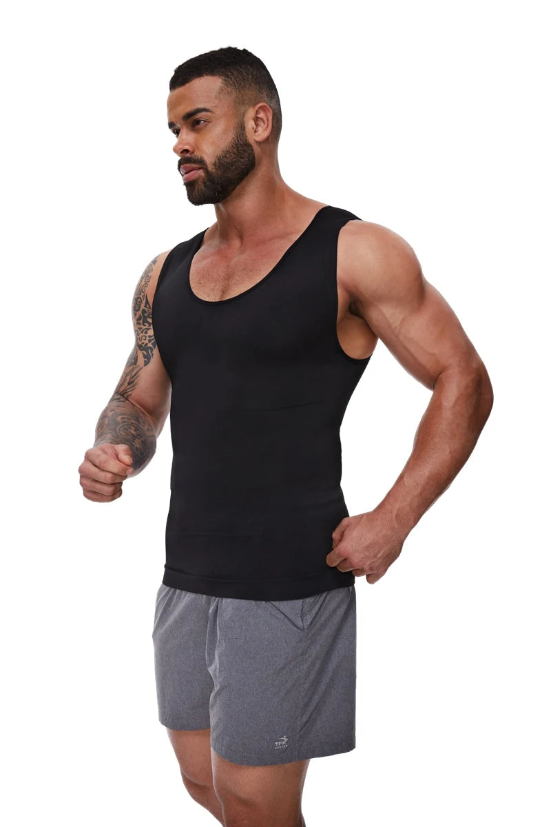 Men's Compression Shirt – Tummy Control Shapewear Slimming Vest for Waist & Abdomen Support