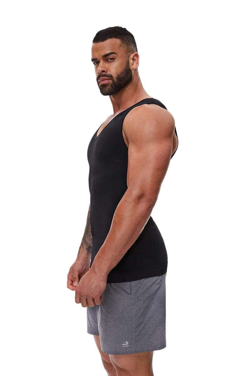 Men's Compression Shirt – Tummy Control Shapewear Slimming Vest for Waist & Abdomen Support