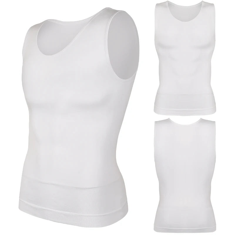 Men's Compression Shirt – Tummy Control Shapewear Slimming Vest for Waist & Abdomen Support