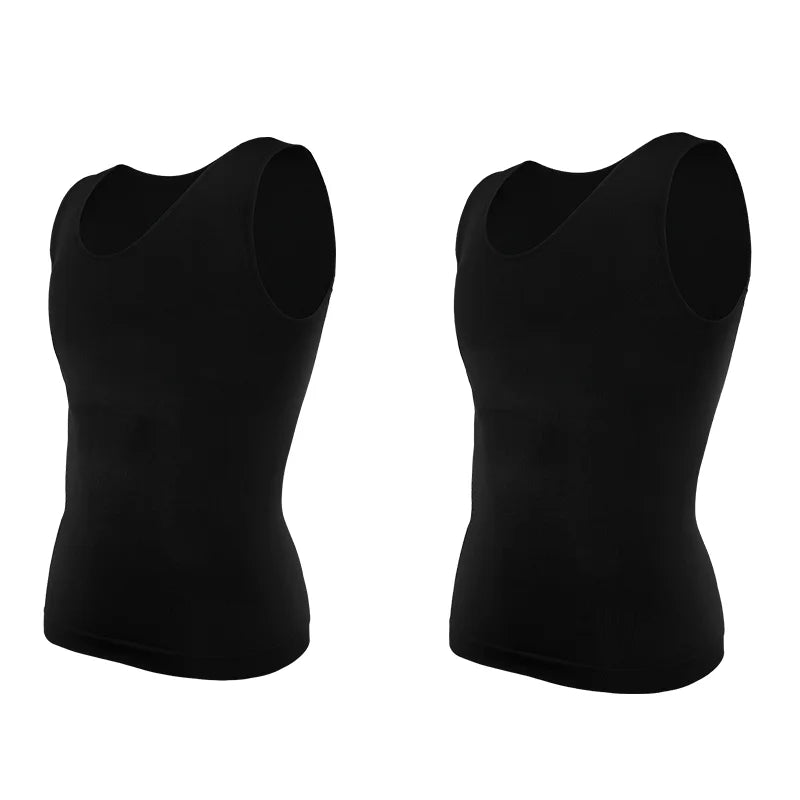 Men's Compression Shirt – Tummy Control Shapewear Slimming Vest for Waist & Abdomen Support