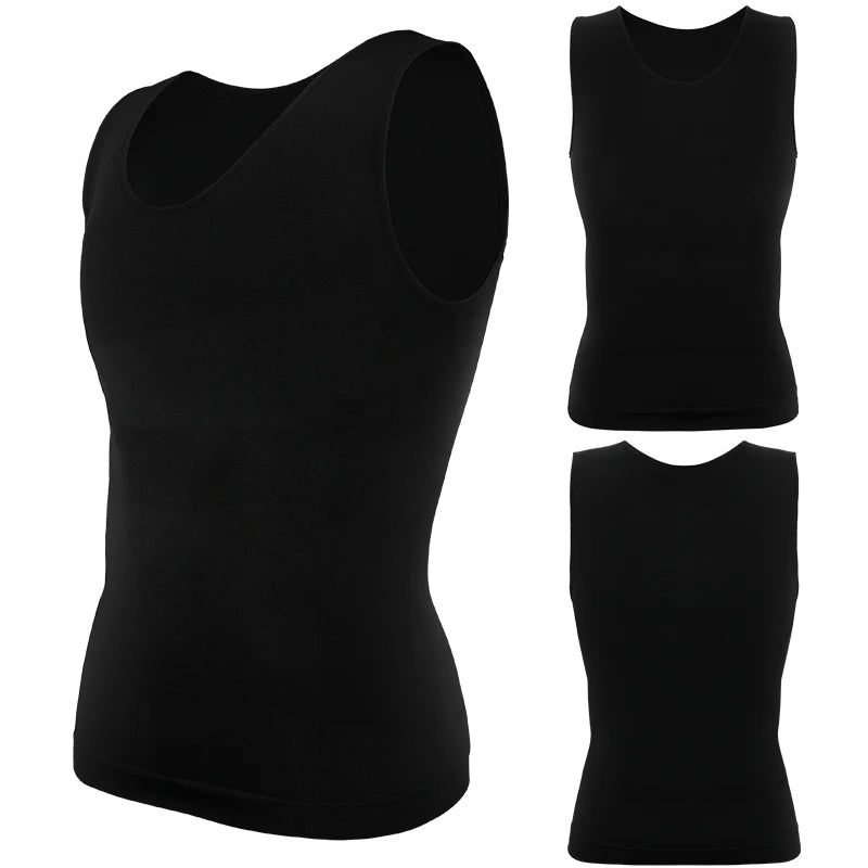 Men's Compression Shirt – Tummy Control Shapewear Slimming Vest for Waist & Abdomen Support