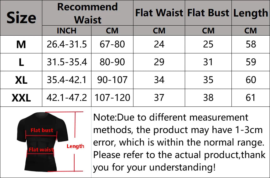 Men's Compression Shirt Slimming Body Shaper – Tummy Control & Posture Support