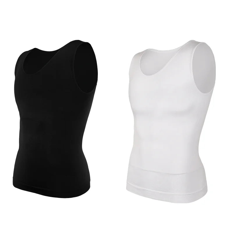 Men's Compression Shirt – Tummy Control Shapewear Slimming Vest for Waist & Abdomen Support