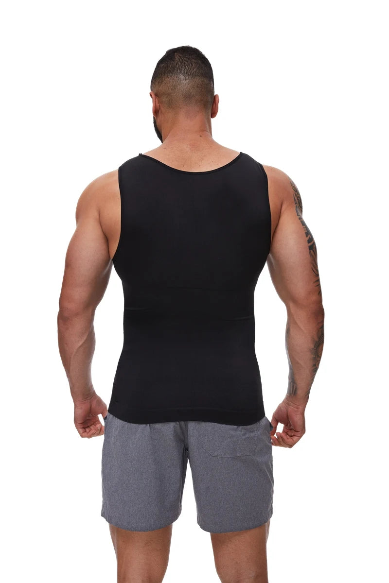 Men's Compression Shirt – Tummy Control Shapewear Slimming Vest for Waist & Abdomen Support