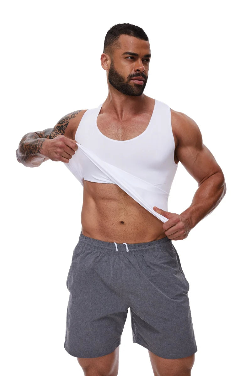 Men's Compression Shirt – Tummy Control Shapewear Slimming Vest for Waist & Abdomen Support