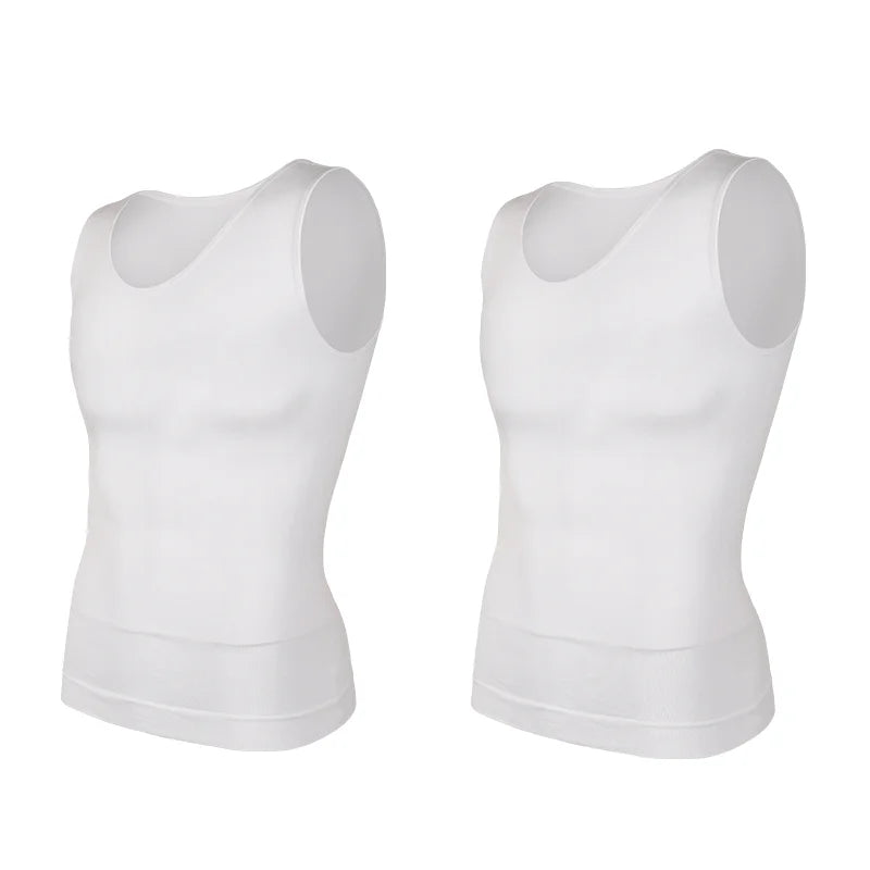 Men's Compression Shirt – Tummy Control Shapewear Slimming Vest for Waist & Abdomen Support