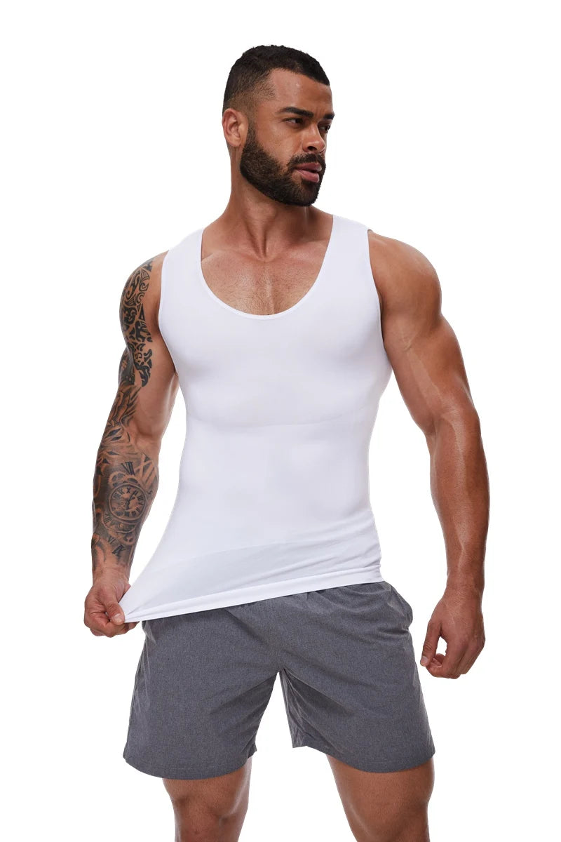 Men's Compression Shirt – Tummy Control Shapewear Slimming Vest for Waist & Abdomen Support