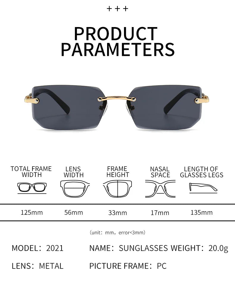 Rimless Fashion Sunglasses