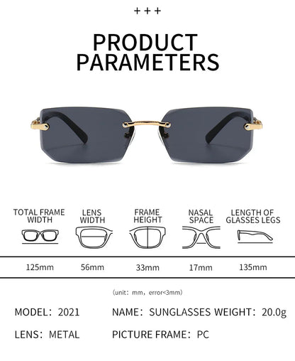 Rimless Fashion Sunglasses