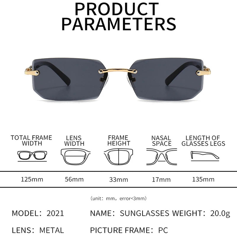 Rimless Fashion Sunglasses